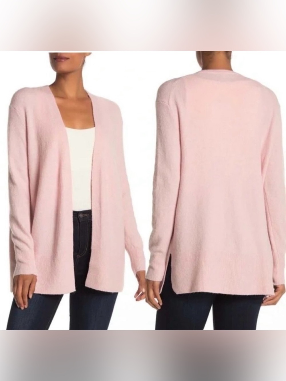 Madewell Cozy Walker Open Front Cardigan Merino Wool Alpaca Blend Soft Sz L